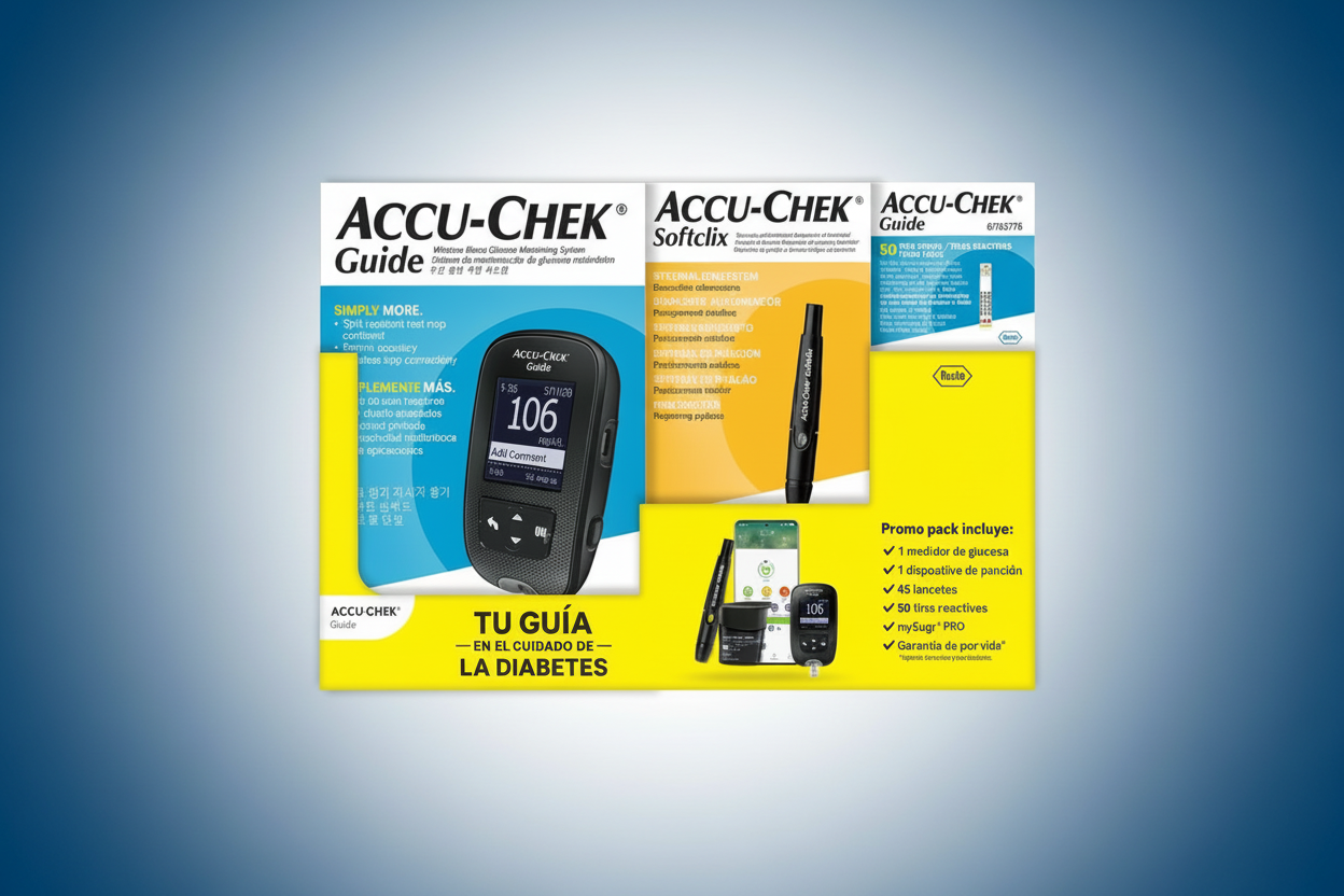 Accu-Chek Guide Promo pack 1 medidor de glucosa + 1 dispositivo de puncion + 25 lancetas